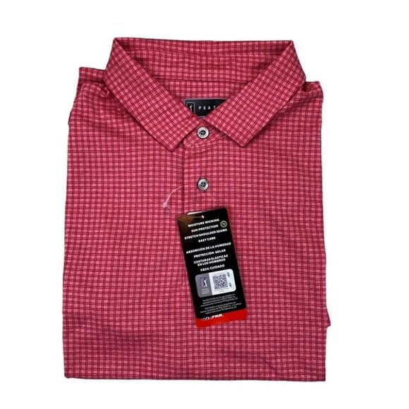 PGA Tour Short Sleeve Polo Shirt Rapture Rose Heather M - Picture 1 of 11